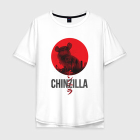 Мужская футболка хлопок Oversize с принтом Chinzilla black в Новосибирске, 100% хлопок | свободный крой, круглый ворот, “спинка” длиннее передней части | chinzilla | zhinzhilla | чинзилла | шинзилла | шиншилла