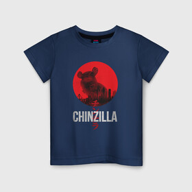 Детская футболка хлопок с принтом Chinzilla white в Новосибирске, 100% хлопок | круглый вырез горловины, полуприлегающий силуэт, длина до линии бедер | Тематика изображения на принте: chinchilla | chinzilla | чинзилла | шинзилла | шиншилла