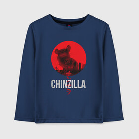 Детский лонгслив хлопок с принтом Chinzilla white в Новосибирске, 100% хлопок | круглый вырез горловины, полуприлегающий силуэт, длина до линии бедер | chinchilla | chinzilla | чинзилла | шинзилла | шиншилла