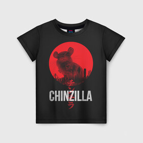 Детская футболка 3D с принтом Chinzilla red в Новосибирске, 100% гипоаллергенный полиэфир | прямой крой, круглый вырез горловины, длина до линии бедер, чуть спущенное плечо, ткань немного тянется | chinchilla | chinzilla | чинзилла | шинзилла | шиншилла