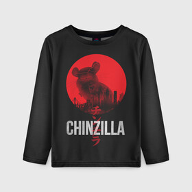 Детский лонгслив 3D с принтом Chinzilla red в Новосибирске, 100% полиэстер | длинные рукава, круглый вырез горловины, полуприлегающий силуэт
 | chinchilla | chinzilla | чинзилла | шинзилла | шиншилла