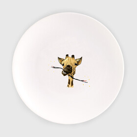 Тарелка с принтом Giraffe  в Новосибирске, фарфор | диаметр - 210 мм
диаметр для нанесения принта - 120 мм | animalistic | art | braun | character | drawing | illustration | orange | pictures | yellow | принт | провод | юмор