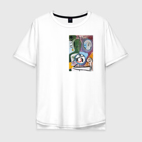 Мужская футболка хлопок Oversize с принтом Картина#16, малая, Ческидов А. в Новосибирске, 100% хлопок | свободный крой, круглый ворот, “спинка” длиннее передней части | абстракция | живопись | искусство | картина | робот | человек | ческидов