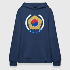 Худи SuperOversize хлопок с принтом Корея | Корейский герб в Новосибирске, 70% хлопок, 30% полиэстер, мягкий начес внутри | карман-кенгуру, эластичная резинка на манжетах и по нижней кромке, двухслойный капюшон
 | буква | герб | знак | иероглифы | корейский | корейский герб | корейский флаг | корея | символ | символы | флаг | флаг кореи | эмблема | эмблемма