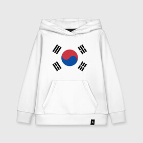 Детская толстовка хлопок с принтом Корея | Корейский флаг в Новосибирске, 100% хлопок | Круглый горловой вырез, эластичные манжеты, пояс, капюшен | буква | герб | знак | иероглифы | корейский | корейский флаг | корея | символ | символы | флаг | флаг кореи | эмблема | эмблемма