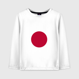 Детский лонгслив хлопок с принтом Япония | Японский флаг в Новосибирске, 100% хлопок | круглый вырез горловины, полуприлегающий силуэт, длина до линии бедер | буква | герб | знак | печать императора | символ | символы | флаг | флаг японии | эмблема | эмблемма | япония | японский флаг