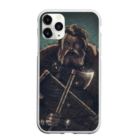 Чехол для iPhone 11 Pro матовый с принтом Викинг в Новосибирске, Силикон |  | Тематика изображения на принте: бородач | викинг | воин | воин с топорами | рисунок | топоры