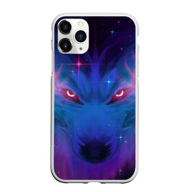 Чехол для iPhone 11 Pro матовый с принтом Космо Волк в Новосибирске, Силикон |  | волк | звезды | космический волк | космо волк | космос | неон | рисунок