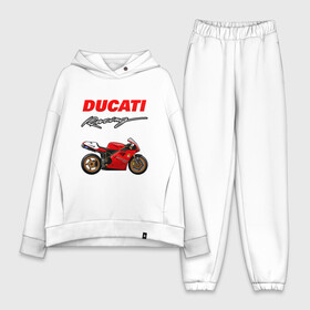 Женский костюм хлопок Oversize с принтом DUCATI   ДУКАТИ   MOTOSPORT в Новосибирске,  |  | ducati | motorcycle | motosport | racing | speed | sport | байк. | гонки | двигатель | дукати | мото | мотокросс | мотоспорт | мототриал | мотоцикл | скорость | спорт