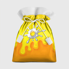 Подарочный 3D мешок с принтом яичница глазунья в Новосибирске, 100% полиэстер | Размер: 29*39 см | Тематика изображения на принте: глазунья | еда | желток | завтрак | яичница