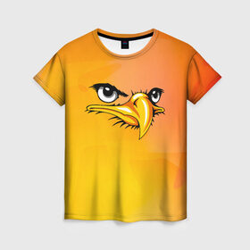 Женская футболка 3D с принтом Орёл 3d в Новосибирске, 100% полиэфир ( синтетическое хлопкоподобное полотно) | прямой крой, круглый вырез горловины, длина до линии бедер | eagle | орел | орленок | орлиный взгляд | птица | птичка | хищная птица