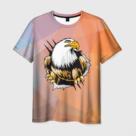 Мужская футболка 3D с принтом Орел 3D в Новосибирске, 100% полиэфир | прямой крой, круглый вырез горловины, длина до линии бедер | eagle | орел | орленок | орлиный взгляд | птица | птичка | хищная птица