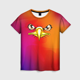 Женская футболка 3D с принтом ОРЁЛ в Новосибирске, 100% полиэфир ( синтетическое хлопкоподобное полотно) | прямой крой, круглый вырез горловины, длина до линии бедер | eagle | орел | орленок | орлиный взгляд | птица | птичка | хищная птица