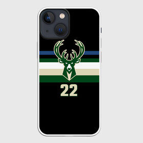 Чехол для iPhone 13 mini с принтом Milwaukee Bucks форма. Крис Миддлтон в Новосибирске,  |  | 22 | basketball | edition | khris | middleton | milwaukee bucks | sport | statement | бакс | баскетбол | крис | миддлтон | милуоки | спорт | форма