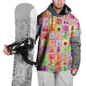 Накидка на куртку 3D с принтом Хороший день в Новосибирске, 100% полиэстер |  | Тематика изображения на принте: девочки | дружба | котики | разноцветный | рыбка | счастье | узор | цветочный | шарики