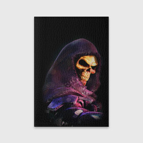 Обложка для паспорта матовая кожа с принтом Skeletor | Masters of the Universe (+спина)  (Z) в Новосибирске, натуральная матовая кожа | размер 19,3 х 13,7 см; прозрачные пластиковые крепления | Тематика изображения на принте: he man | logo | masters of the universe | she ra | skeletor | властелины вселенной | логип | лого | мульт | мультфильм | скелетор