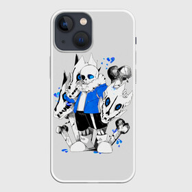 Чехол для iPhone 13 mini с принтом Санс и его мальчик в Новосибирске,  |  | 8 bit | 8 бит | game | games | undertale | андертейл | андертэил | игра | игры | пиксели | пиксель | санс