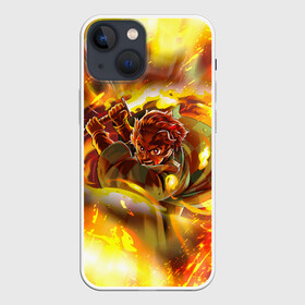 Чехол для iPhone 13 mini с принтом Огненный Танджиро Камадо | Танджиро Камадо (Я) в Новосибирске,  |  | demon slayer | kimetsu no yaiba | slayer | tanjiro | клинок рассекающий демонов | танджиро камадо