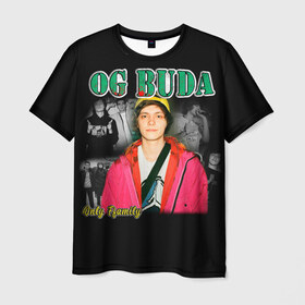 Мужская футболка 3D с принтом OG BUDA в Новосибирске, 100% полиэфир | прямой крой, круглый вырез горловины, длина до линии бедер | buda | og buda | ог буда | реп | репер