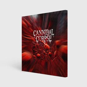 Холст квадратный с принтом Blood Cannibal Corpse | Труп Каннибала (Z) в Новосибирске, 100% ПВХ |  | cannibal | cannibal corpse | corpse | death metal | deathgrind | алекс уэбстер | брутальный дэт метал | дэт метал | дэтграйнд | пол мазуркевич | роб барретт | труп каннибала