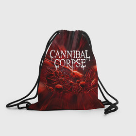 Рюкзак-мешок 3D с принтом Blood Cannibal Corpse | Труп Каннибала (Z) в Новосибирске, 100% полиэстер | плотность ткани — 200 г/м2, размер — 35 х 45 см; лямки — толстые шнурки, застежка на шнуровке, без карманов и подкладки | Тематика изображения на принте: cannibal | cannibal corpse | corpse | death metal | deathgrind | алекс уэбстер | брутальный дэт метал | дэт метал | дэтграйнд | пол мазуркевич | роб барретт | труп каннибала