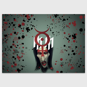 Поздравительная открытка с принтом Marilyn Manson | Мерилин Мэнсон (Z) в Новосибирске, 100% бумага | плотность бумаги 280 г/м2, матовая, на обратной стороне линовка и место для марки
 | hugh warner | marilyn manson | rock | глэм рок | гот | индастриал метал | индастриал рок | музыка | мэрилин мэнсон | рок | фрик | хард рок | шок рок