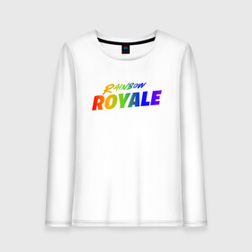 Женский лонгслив хлопок с принтом Rainbow Royale в Новосибирске, 100% хлопок |  | epic games | games | ивент | иллюстрация | королевская битва | радужная битва