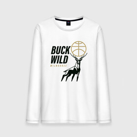 Мужской лонгслив хлопок с принтом Buck Wild в Новосибирске, 100% хлопок |  | antetokounmpo | basketball | bucks | giannis | milwaukee | mvp | nba | sport | streetball | адетокумбо | бакс | баскетбол | игра | милуоки | мяч | нба | олень | спорт | стритбол | тренер | чемпион | янис