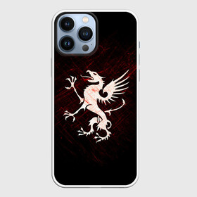 Чехол для iPhone 13 Pro Max с принтом Грифон в Новосибирске,  |  | griffin | red paint | white griffin | белый грифон | грифон | красная краска