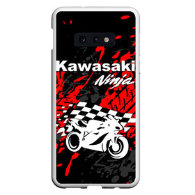Чехол для Samsung S10E с принтом KAWASAKI NINJA / КАВАСАКИ в Новосибирске, Силикон | Область печати: задняя сторона чехла, без боковых панелей | kawasaki | motorcycle | motosport | ninja | racing | speed | sport | байк | гонки | двигатель | кавасаки | мото | мотокросс | мотоспорт | мототриал | мотоцикл | нинзя. | скорость | спорт