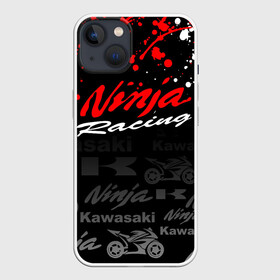 Чехол для iPhone 13 с принтом KAWASAKI NINJA   NINJA RACING в Новосибирске,  |  | kawasaki | motorcycle | motosport | ninja | racing | speed | sport | байк | гонки | двигатель | кавасаки | мото | мотокросс | мотоспорт | мототриал | мотоцикл | нинзя. | скорость | спорт