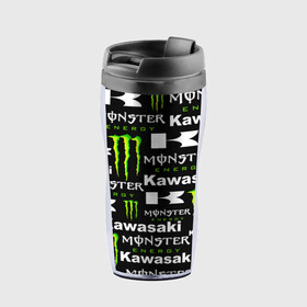 Термокружка-непроливайка с принтом KAWASAKI X MONSTER ENERGY в Новосибирске, внутренняя часть — пищевой пластик, наружная часть — прозрачный пластик, между ними — полиграфическая вставка с рисунком | объем — 350 мл, герметичная крышка | Тематика изображения на принте: kawasaki | monster energy | motorcycle | motosport | racing | speed | sport | байк | гонки | двигатель | кавасаки | монстер энерджи. | мото | мотокросс | мотоспорт | мототриал | мотоцикл | скорость | спорт