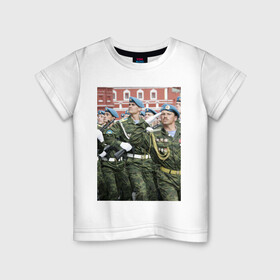 Детская футболка хлопок с принтом воздушно-десантные-войска в Новосибирске, 100% хлопок | круглый вырез горловины, полуприлегающий силуэт, длина до линии бедер | армия | вдв | воздушно десантные войска | парашюты