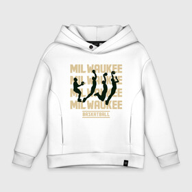 Детское худи Oversize хлопок с принтом Milwaukee Basketball в Новосибирске, френч-терри — 70% хлопок, 30% полиэстер. Мягкий теплый начес внутри —100% хлопок | боковые карманы, эластичные манжеты и нижняя кромка, капюшон на магнитной кнопке | Тематика изображения на принте: antetokounmpo | basketball | bucks | giannis | milwaukee | mvp | nba | sport | streetball | адетокумбо | бакс | баскетбол | игра | милуоки | мяч | нба | олень | спорт | стритбол | тренер | чемпион | янис