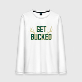 Мужской лонгслив хлопок с принтом Get Bucked в Новосибирске, 100% хлопок |  | antetokounmpo | basketball | bucks | giannis | milwaukee | mvp | nba | sport | streetball | адетокумбо | бакс | баскетбол | игра | милуоки | мяч | нба | олень | спорт | стритбол | тренер | чемпион | янис