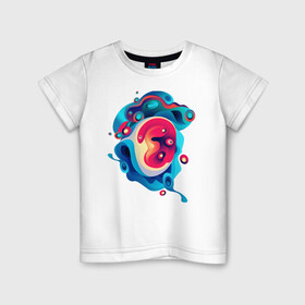 Детская футболка хлопок с принтом Зарождение жизни в Новосибирске, 100% хлопок | круглый вырез горловины, полуприлегающий силуэт, длина до линии бедер | abstractio | абстракция | абстрогирование | кривые | неопознанное | пятно | эмбрион