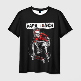 Мужская футболка 3D с принтом Skater boy в Новосибирске, 100% полиэфир | прямой крой, круглый вырез горловины, длина до линии бедер | Тематика изображения на принте: alternative | metall | music | papa roach | rock | альтернатива | металл | музыка | папа роач | папа роуч | папа таракан | рок