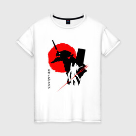 Женская футболка хлопок с принтом ЕВА-02 | RED SUN в Новосибирске, 100% хлопок | прямой крой, круглый вырез горловины, длина до линии бедер, слегка спущенное плечо | anime | eva | evangelion | nerv | аниме | анимэ | ева | евангилион | нерв | роботы | рэй | синдзи | япония