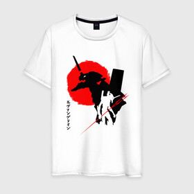 Мужская футболка хлопок с принтом ЕВА-02 | RED SUN в Новосибирске, 100% хлопок | прямой крой, круглый вырез горловины, длина до линии бедер, слегка спущенное плечо. | anime | eva | evangelion | nerv | аниме | анимэ | ева | евангилион | нерв | роботы | рэй | синдзи | япония