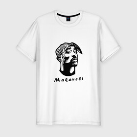 Мужская футболка хлопок Slim с принтом 2Pac - Makaveli в Новосибирске, 92% хлопок, 8% лайкра | приталенный силуэт, круглый вырез ворота, длина до линии бедра, короткий рукав | 2pac | all eyez on me | better dayz | makaveli | гангста рэп | рэп | тупак шакур