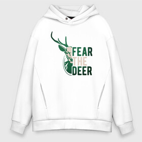 Мужское худи Oversize хлопок с принтом Fear The Deer в Новосибирске, френч-терри — 70% хлопок, 30% полиэстер. Мягкий теплый начес внутри —100% хлопок | боковые карманы, эластичные манжеты и нижняя кромка, капюшон на магнитной кнопке | Тематика изображения на принте: antetokounmpo | basketball | bucks | giannis | milwaukee | mvp | nba | sport | streetball | адетокумбо | бакс | баскетбол | игра | милуоки | мяч | нба | олень | спорт | стритбол | тренер | чемпион | янис