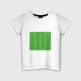 Детская футболка хлопок с принтом Таблица Умножения! в Новосибирске, 100% хлопок | круглый вырез горловины, полуприлегающий силуэт, длина до линии бедер | арифметика | ботану | математика | таблица | тетрадь | умножение | универ. | уроки | учителю