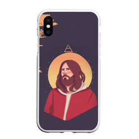 Чехол для iPhone XS Max матовый с принтом Jared Leto | 30 SECONDS TO MARS (Z) в Новосибирске, Силикон | Область печати: задняя сторона чехла, без боковых панелей | 30 seconds to mars | 30 секунд | 30 секунд до марса | jared joseph leto | jared leto | rock | джаред лето | музыка | песни | рок