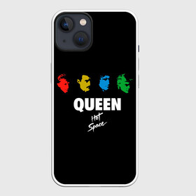 Чехол для iPhone 13 с принтом Hot Space в Новосибирске,  |  | alternative | metall | music | queen | qween | rock | альтернатива | брайан мэй | джон дикон | квин | куин | металл | музыка | роджер тейлор | рок | фредди меркьюри