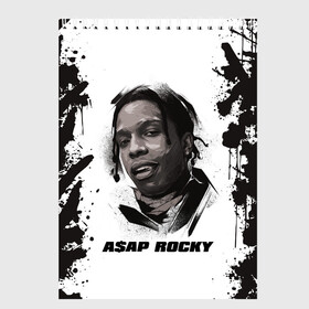 Скетчбук с принтом АСАП | ASAP ROCKY (Z) в Новосибирске, 100% бумага
 | 48 листов, плотность листов — 100 г/м2, плотность картонной обложки — 250 г/м2. Листы скреплены сверху удобной пружинной спиралью | Тематика изображения на принте: america | asap | asap rocky | black rap | music | rap | raper | testing | usa | америка | асап | асап роки | зарубежная музыка | музыка | музыкант | реп | репер | сша | тестин | черный реп