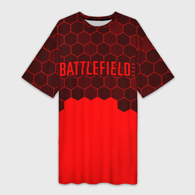 Платье-футболка 3D с принтом Battlefield 2042   Hexagon в Новосибирске,  |  | 2042 | battle | battlefield | fps | game | games | logo | portal | royale | shooter | батлфилд | битва | игра | игры | королевская | лого | портал | соты | шутер