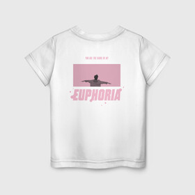Детская футболка хлопок с принтом EUPHORIA | BTS | PINK Edition  в Новосибирске, 100% хлопок | круглый вырез горловины, полуприлегающий силуэт, длина до линии бедер | bighit | bts | butter | k pop | love yourself | music | битиэс | бойсбенд | бтс | кейпоп | корея | чимин | эйфория