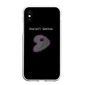 Чехол для iPhone XS Max матовый с принтом Install Gentoo в Новосибирске, Силикон | Область печати: задняя сторона чехла, без боковых панелей | distro | gentoo | linux | programmer | генту | дистибутив | линух | программистам