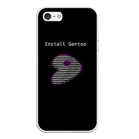 Чехол для iPhone 5/5S матовый с принтом Install Gentoo в Новосибирске, Силикон | Область печати: задняя сторона чехла, без боковых панелей | distro | gentoo | linux | programmer | генту | дистибутив | линух | программистам