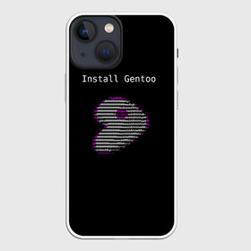 Чехол для iPhone 13 mini с принтом Install Gentoo в Новосибирске,  |  | Тематика изображения на принте: distro | gentoo | linux | programmer | генту | дистибутив | линух | программистам